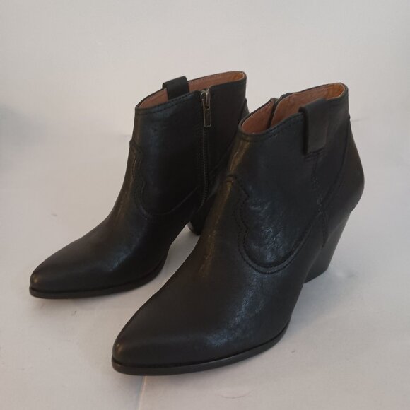 Frye Reina Black Leather Pointed Toe Ankle Booties Women’s 8M - Picture 13 of 13